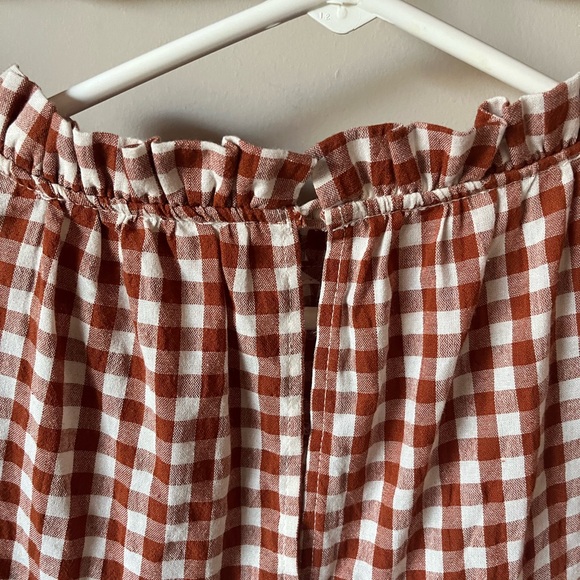 Haptics Holy Harper Gingham Plaid Check Brown Cinnamon Gingham Small - Picture 5 of 6
